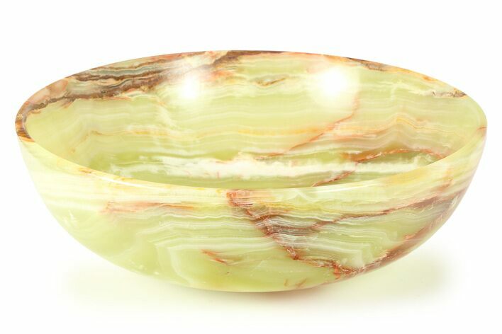 Polished Green Banded Calcite Bowl - Pakistan #266242